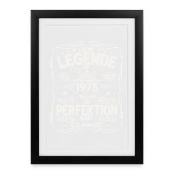 50ème Anniversaire Millésime Septembre Millésime 1975 - Affiche encadrée (27 × 37 cm) - noir - Devant