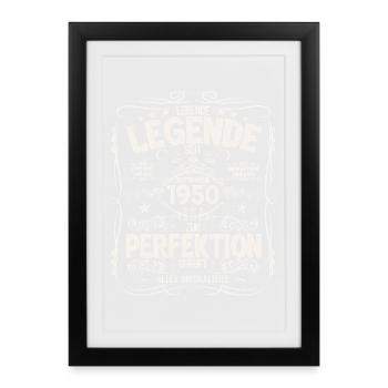 75e anniversaire Millésime Septembre Année 1950 - Affiche encadrée (27 × 37 cm) - noir - Devant