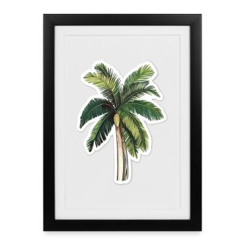 Palm tree - Framed poster (27 × 37 cm) - black - Front