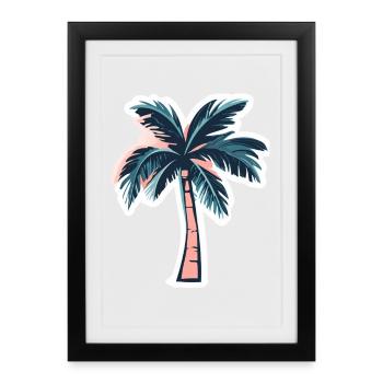 Palm tree - Framed poster (27 × 37 cm) - black - Front