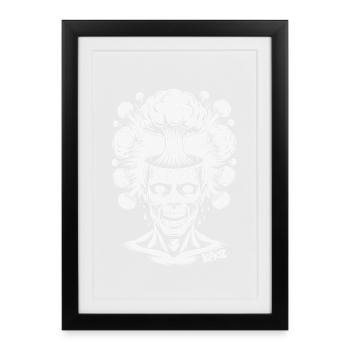 Creative explosion and comic illustration - Framed poster (27 × 37 cm) - black - Front