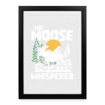 Conception de silhouette de la nature de l’orignal - Affiche encadrée (27 × 37 cm) - noir - Devant