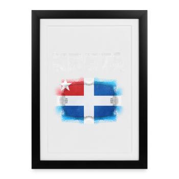 Motif du drapeau de la Crète avec effet aquarelle - Affiche encadrée (27 × 37 cm) - noir - Devant