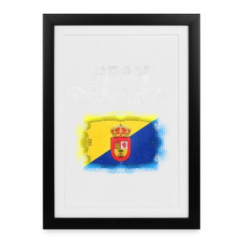 Gran Canaria Flag Design - Framed poster (27 × 37 cm) - black - Front