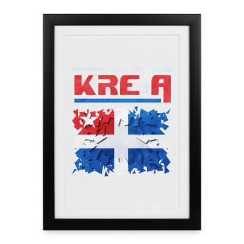 Puzzle créatif avec le drapeau norvégien - Affiche encadrée (27 × 37 cm) - noir - Devant