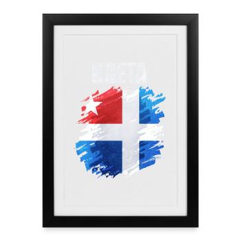 Art du drapeau scandinave coloré - Affiche encadrée (27 × 37 cm) - noir - Devant