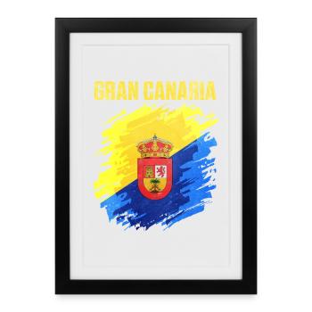 Powerful Gran Canaria club crest - Framed poster (27 × 37 cm) - black - Front