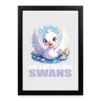 Swans Swan - Framed poster (27 × 37 cm) - black - Front