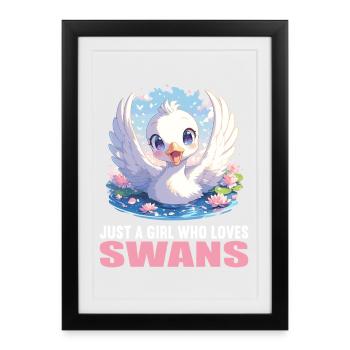 Swans Swan - Framed poster (27 × 37 cm) - black - Front