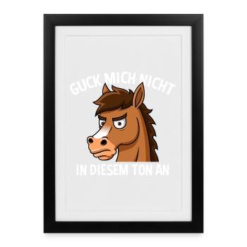Ne me regarde pas sur ce ton, cheval - Affiche encadrée (27 × 37 cm) - noir - Devant
