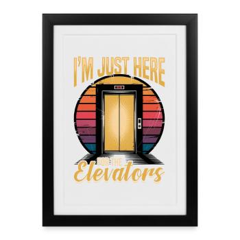 Ascenseur pour tout-petits et enfants - Affiche encadrée (27 × 37 cm) - noir - Devant