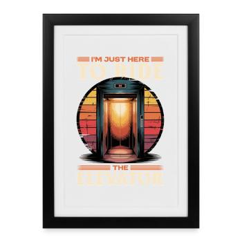Ascenseur pour tout-petits et enfants - Affiche encadrée (27 × 37 cm) - noir - Devant