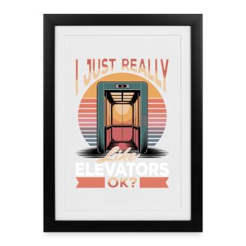 Elevator toddler & kids - Framed poster (27 × 37 cm) - black - Front