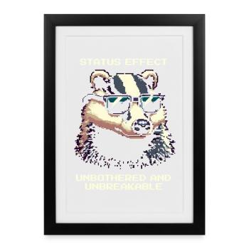 Effet de statut : Inébranlable | Badger Forest - Affiche encadrée (27 × 37 cm) - noir - Devant