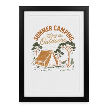 Summer camping enjoy the nature camper fun - Framed poster (27 × 37 cm) - black - Front
