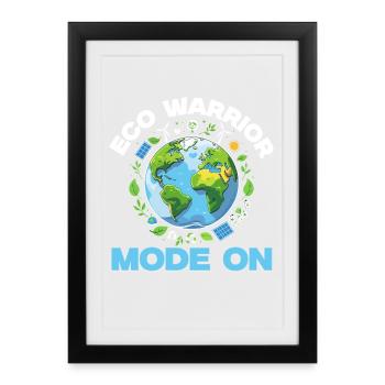 Éco-guerrier écologiste Mode activé - Affiche encadrée (27 × 37 cm) - noir - Devant