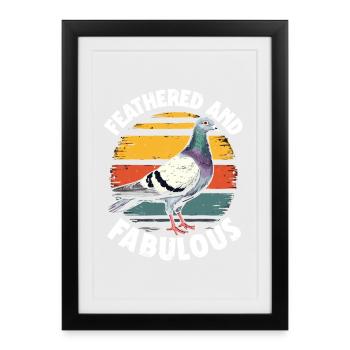 Pigeons Éleveurs de pigeons À plumes et fabuleux - Affiche encadrée (27 × 37 cm) - noir - Devant