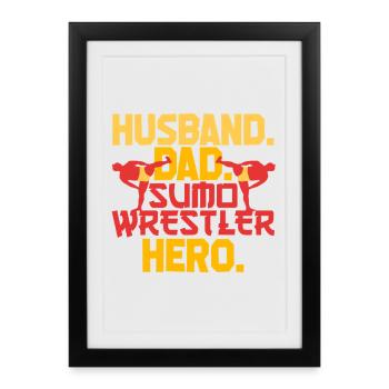 Lutteur de sumo Lutte japonaise Nagoya - Affiche encadrée (27 × 37 cm) - noir - Devant