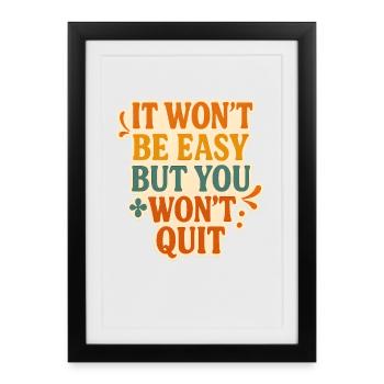 Persistent Motivation Typography Design - Framed poster (27 × 37 cm) - black - Front