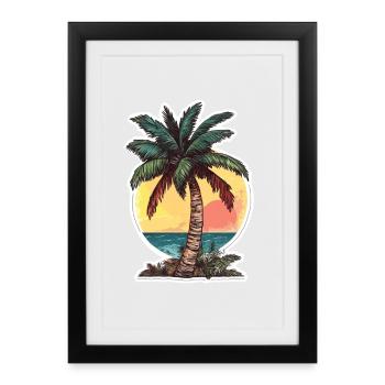 Palmier - Affiche encadrée (27 × 37 cm) - noir - Devant