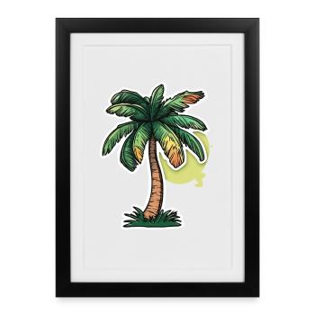 Palm tree - Framed poster (27 × 37 cm) - black - Front