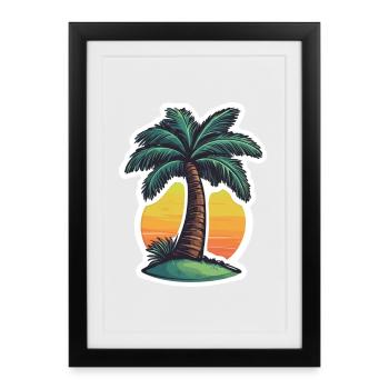 Palm tree - Framed poster (27 × 37 cm) - black - Front