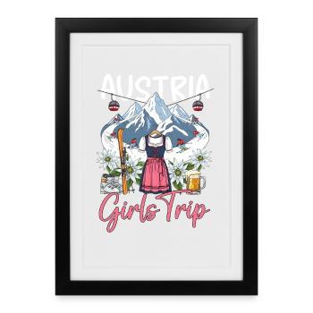 Austria Girls Trip - Framed poster (27 × 37 cm) - black - Front
