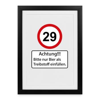 29 Caution only fill beer as fuel - Framed poster (27 × 37 cm) - black - Front