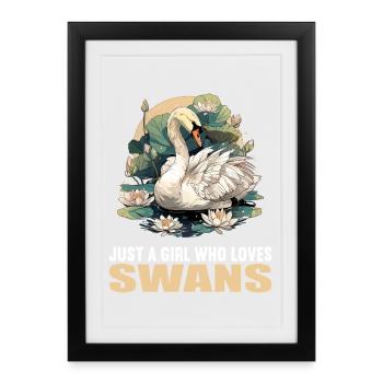 Swans Swan - Framed poster (27 × 37 cm) - black - Front