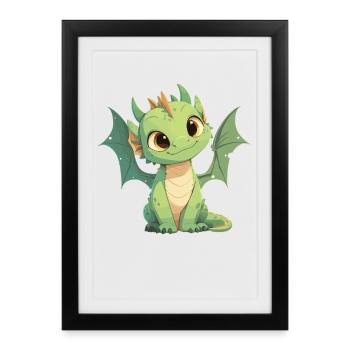 Dragon Dragon - Affiche encadrée (27 × 37 cm) - noir - Devant