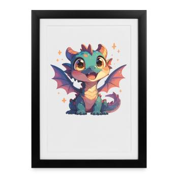 Dragon Dragon - Affiche encadrée (27 × 37 cm) - noir - Devant