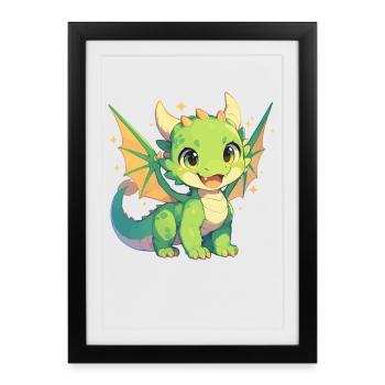 Dragon Dragon - Affiche encadrée (27 × 37 cm) - noir - Devant