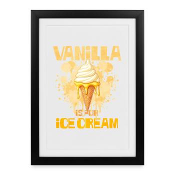 Cornet de glace à la vanille - Affiche encadrée (27 × 37 cm) - noir - Devant
