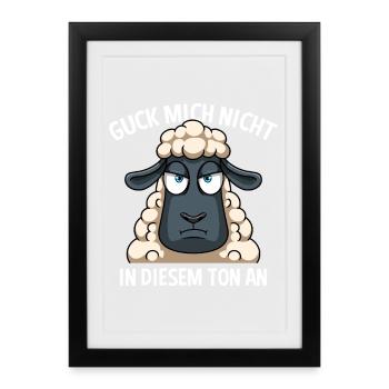 Ne me regarde pas sur ce ton, mouton - Affiche encadrée (27 × 37 cm) - noir - Devant