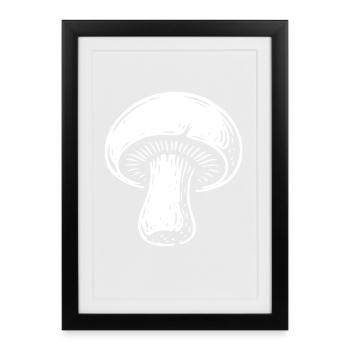 Mushroom picker - mushrooms - saying - Framed poster (27 × 37 cm) - black - Front