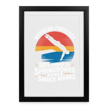 Diving diving board - Framed poster (27 × 37 cm) - black - Front