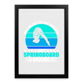 Diving diving board - Framed poster (27 × 37 cm) - black - Front