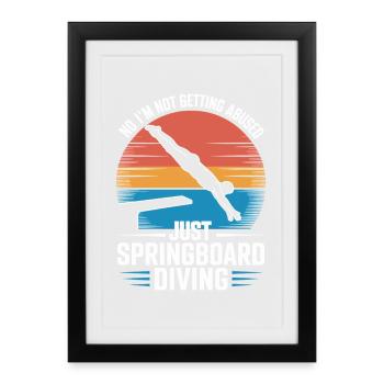 Diving diving board - Framed poster (27 × 37 cm) - black - Front