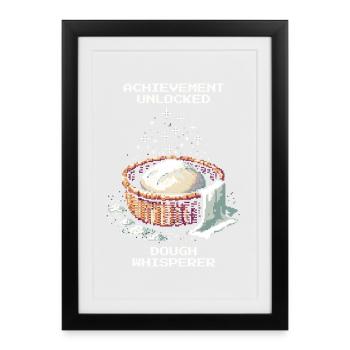 Achievement unlocked: Dough Whisperer | Bread - Framed poster (27 × 37 cm) - black - Front