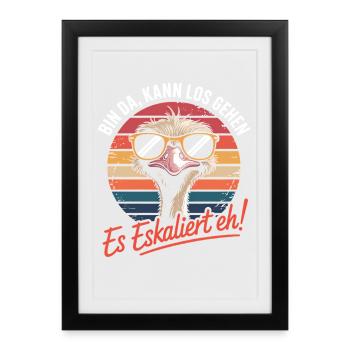 Inspirez Relax Yoga Méditation Palmiers Rétro - Affiche encadrée (27 × 37 cm) - noir - Devant