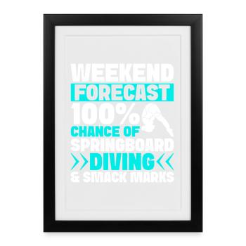 Diving diving board - Framed poster (27 × 37 cm) - black - Front