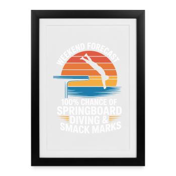 Diving diving board - Framed poster (27 × 37 cm) - black - Front