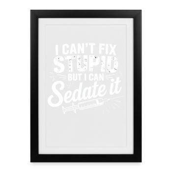 Humorous medical motif - Framed poster (27 × 37 cm) - black - Front