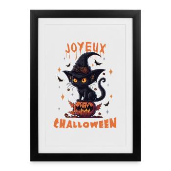 Costume Halloween Simple Idée de Cadeau - Affiche encadrée (27 × 37 cm) - noir - Devant