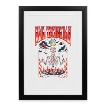 Créateur d'ongles Technicien ongulaire Halloween - Affiche encadrée (27 × 37 cm) - noir - Devant