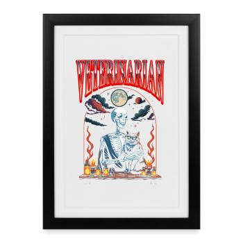 Vétérinaire vétérinaire Vet Halloween - Affiche encadrée (27 × 37 cm) - noir - Devant