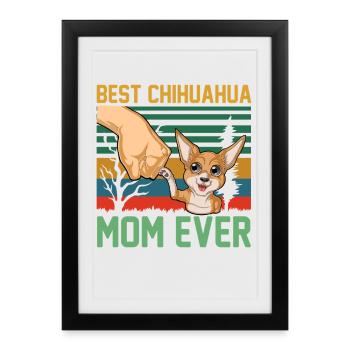 maman chihuahua - Affiche encadrée (27 × 37 cm) - noir - Devant