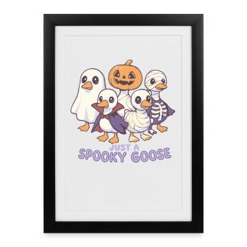 Spooky Goose Halloween Costume Design - Affiche encadrée (27 × 37 cm) - noir - Devant