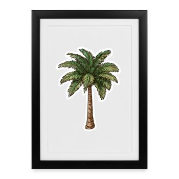 Palm tree - Framed poster (27 × 37 cm) - black - Front