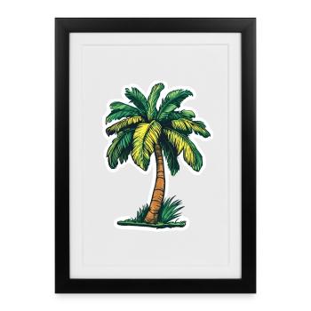 Palm tree - Framed poster (27 × 37 cm) - black - Front